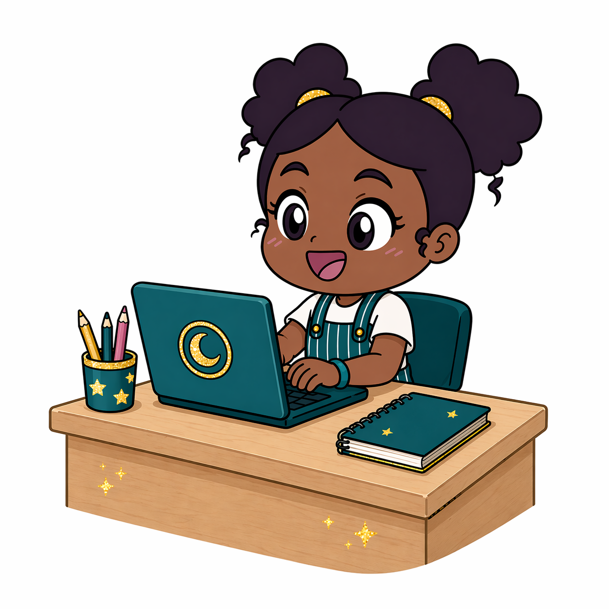Miki building your brand at her laptop