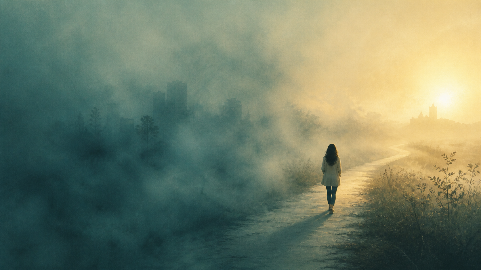 A client walking toward the clearer path