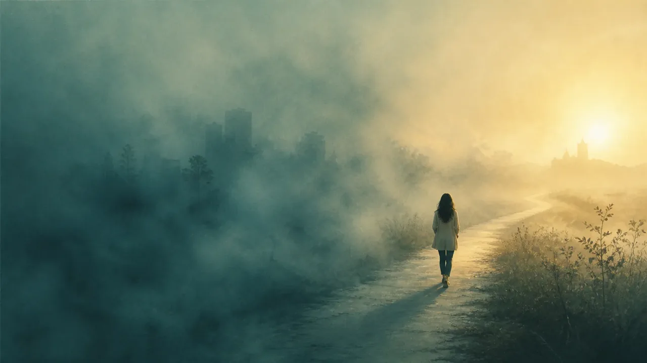 A client walking toward the clearer path