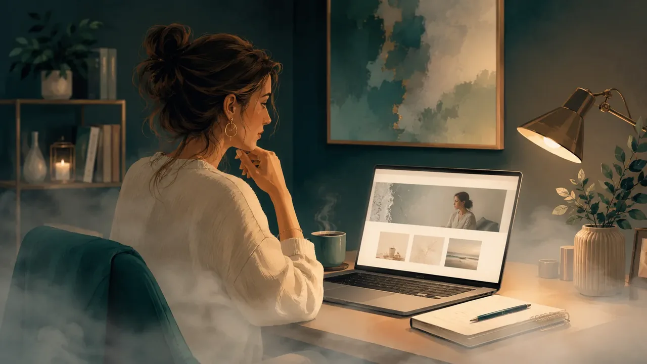A founder staring at her website, trying to figure out why it isn't clicking